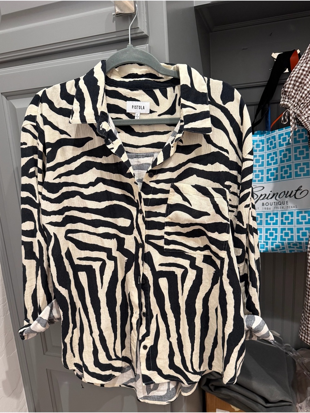 pistola Kids Black & Cream Zebra-Print Button Down Shirt